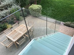 Glass Staircase with Treads, Risers, & Guardrail