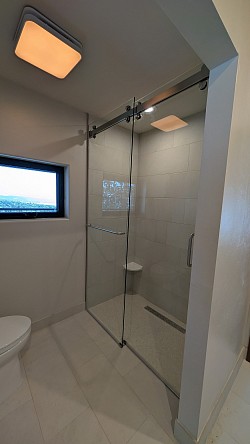 Barn Door Style Sliding Glass Shower